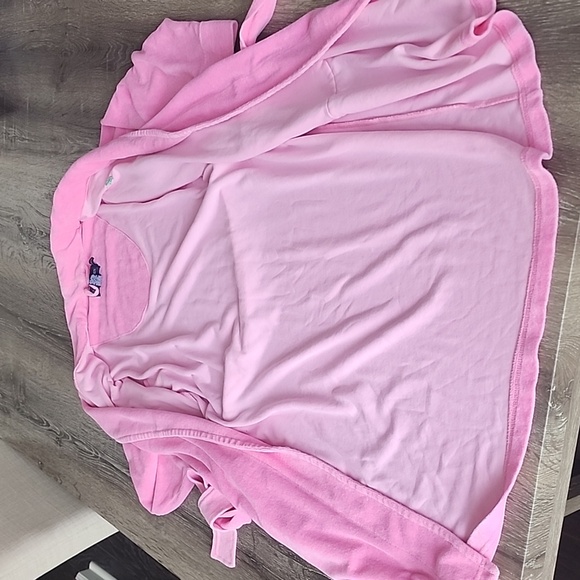 Vintage Ralph Lauren Terry Cloth Bath Robe French Terry Bubblegum Barbie Pink - Picture 6 of 6